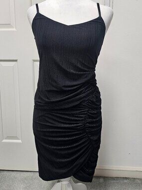 Bebe Black Ruched Skirt and matching Top - Size Small
